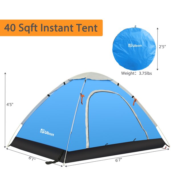Ubon 2 Person Pop Up Tent Instant Tent Lightweight Backpacking 